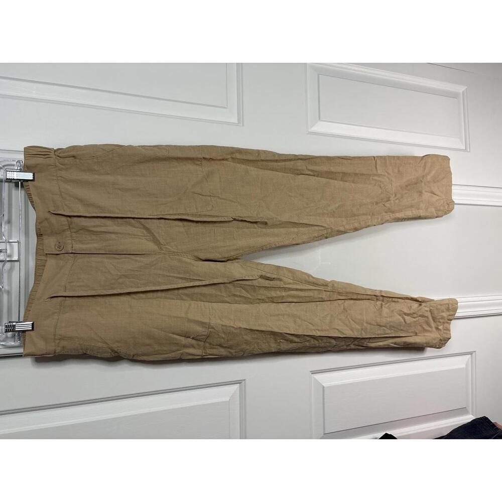 Apricot Color Linen look Casual Pants Size Large 387